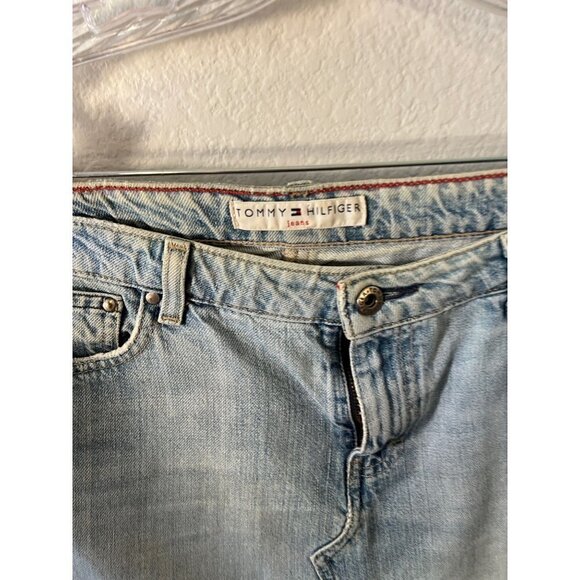 Y2k Tommy Hilfiger Jean distressed skirt size 10 - Picture 2 of 5